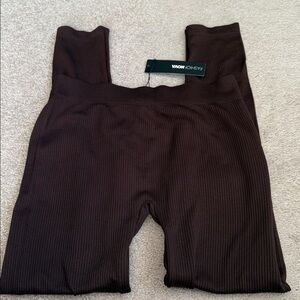 Fashion Nova Chocolate Ribbed Leggings SZ L/XL